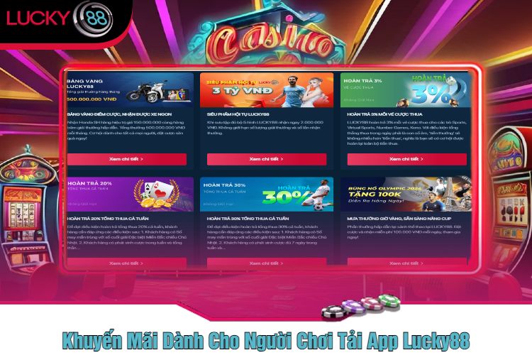 Khuyến Mãi Dành Cho Người Chơi Tải App Lucky88